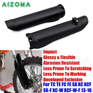 2pcs Black Dirt Bike Front Fork Guard Protection For TC TE FE FC XC EXC 250 350 - Picture 1 of 12