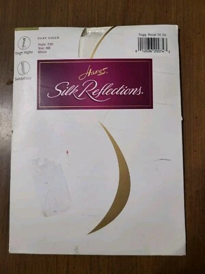 Sandalia Hanes Silk Reflections Silky Sheer Silver Smoke Thighs talla AB 720 Foto 1 de 4