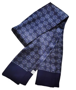 Men 100% Silk Long Scarf Double Layer Neckerchief Elegant Classic blue - Picture 1 of 3