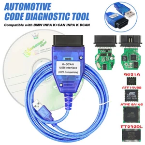For BMW K+DCAN OBD2 Cable with Switch FTDI FT232RL Tools EDIABAS NCS Expert ISTA - Picture 1 of 10