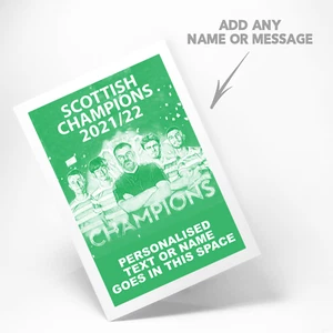 Personalised Celtic 2021-2022 Champions Inspired Football Fan Greeting Card - Picture 1 of 13