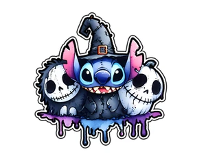 #943 Stitch & Ghost Friends Halloween Adhesivo Impermeable Vinilo Calcomanía Troquelado Coche - Imagen 1 de 1
