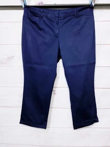 Pantalones capri para mujer 7th Avenue NY & Company talla 14 azul marino bolsillos - Imagen 1 de 8