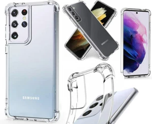 Samsung Galaxy S21 Ultra S21+5G Bumper Case Silicone Gel Shockproof Cover Clear - Picture 1 of 9