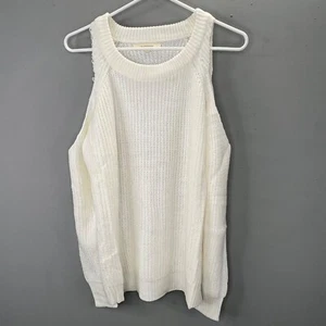 Olivaceous Ivory White Off Shoulder Chunky Sweater size M Crewneck Loose NWOT - Picture 1 of 7