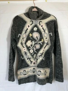 Suéter Segue Gris Para Mujer Talla M Manga Larga Cuello Alto Seda/Lana/Pelo de Conejo - Imagen 1 de 4