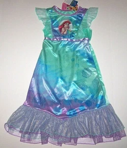 Disney Ariel Little Mermaid Fantasy Nightgown Costume Dress Pajamas Nwt New Girl - Picture 1 of 6