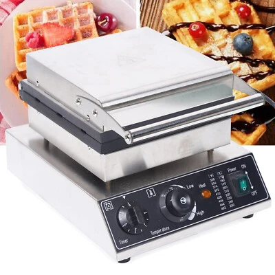 Commercial 6pcs Electric Nonstick Square Belgian Waffle Maker Machine 1500W 110V - Image 1 of 4