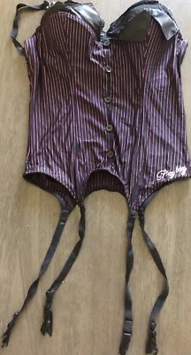 PLAYBOY VINTAGE Intimates Lingerie Body Suit Basque Size 34B Rhinestone Logo - Image 1 of 4