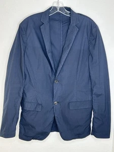 Theory Jacket Mens 38 Jaiden Cotton Blazer Navy Blue Lightweight Stretch - Picture 1 of 11
