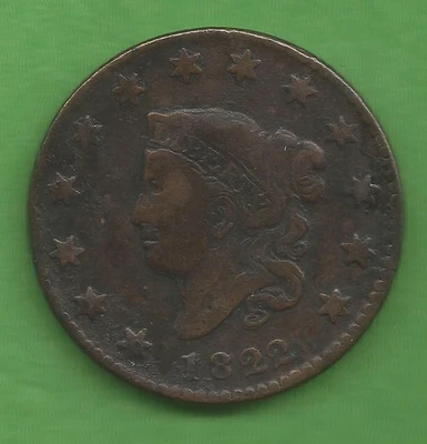 1822 MATRON HEAD, LARGE CENT, 203 YEARS OLD!!! - Image 1 of 2