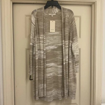 Cárdigan tejido blanco y topo Sejour mangas 1/2 talla 0X Foto 1 de 4