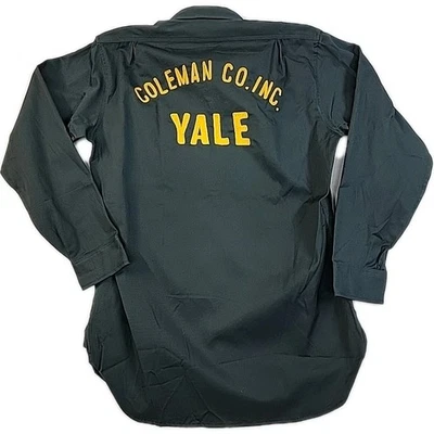 Camisa de Trabajo Deadstock Lee Punto de Cadena Verde Años 60 Med 20" x 28 1/2" Grial Foto 1 de 4