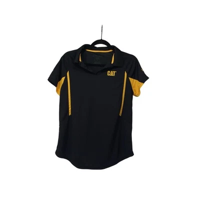 Holloway Dry-excel Cat Caterpillar Polo Shirt Large Black Yellow - Image 1 of 4