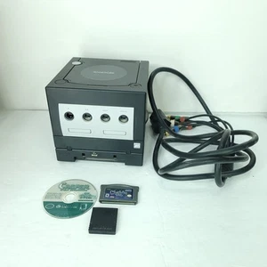 Nintendo GameCube Konsole Schwarz DOL-017 Gameboy Player OEM Memory Card mit Bonus - Bild 1 von 6