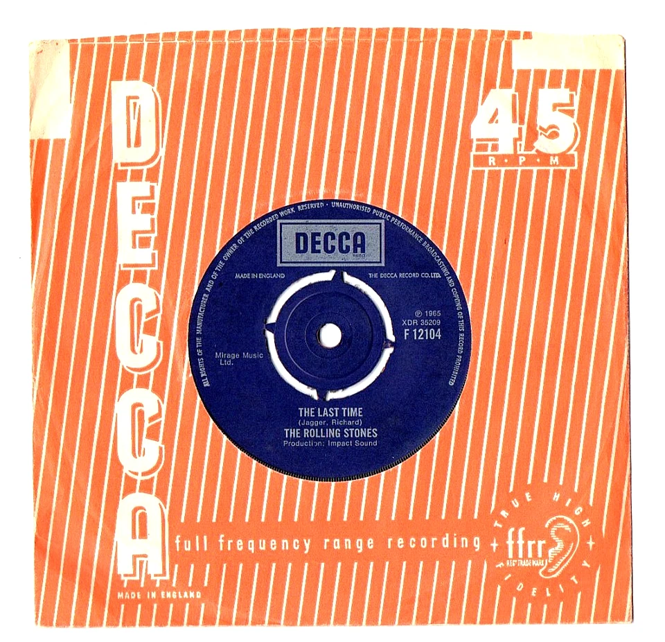 ❤️ ROLLING STONES - The Last Time   ❤️ Vintage 1965  Vinyl 7" single - Image 1 of 1
