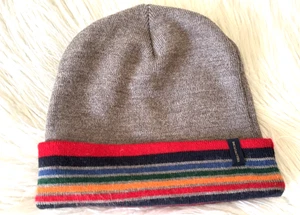 Pendelton Mills National Park Stripe Gray Winter Beanie Knit Hat One Size - Picture 1 of 4