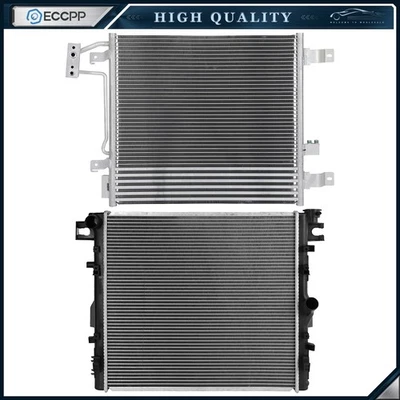 Aluminum Radiator & AC Condenser Cooling Kit For 2007-2010 2011 Jeep Wrangler Foto 1 de 4