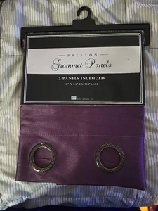 Miller Preston Luxury Grommet Curtain Panels. Wine-Sheer. 40 X 84. Lot Of 2 - Picture 1 of 5