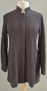 Eileen Fisher Petite Tunika Jacke Damen PM Waffelstrick Druckknopf vorne Taschen gebraucht, in einwandfreiem Zustand - Bild 1 von 5