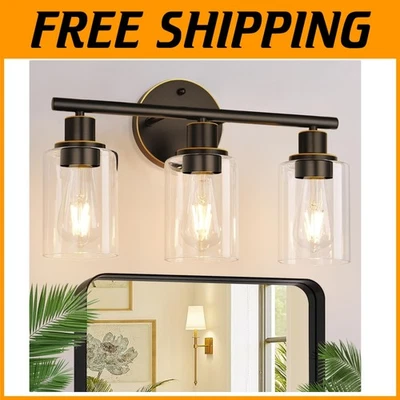 Lámpara de tocador de baño marrón/dorada, accesorio de aplique de pared moderno Foto 1 de 4