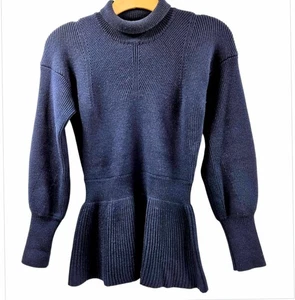 The Fold London Pullover Damen Small dunkelblau Wolle Ripp Strukturstrick - Bild 1 von 12