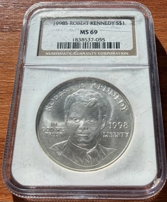1998-S $1 Robert Kennedy Commemorative NGC MS 69 - Image 1 of 2