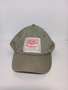 BUDWEISER HUT KHAKI BUD BEER BEACH GOLF STRAPBACK DEADSTOCK CAP VINTAGE  - Bild 1 von 5