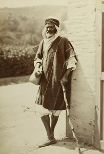 Vintage Photographs Old Man with a Cane Albumen, Algeria c.1870 - Picture 1 of 8