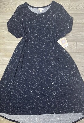 Nuevo con etiquetas LuLaRoe 3XL Constelaciones Carly Estrellas Lunas Espaciales Galaxia Astrología Foto 1 de 3