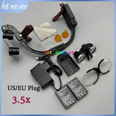 Lupas Dentales 3.5X Lupa Diadema Faro LED 5W con 2 Baterías Enchufe EE. UU./UE Foto 1 de 4