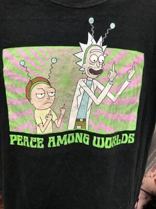 Rick-and-Morty Peace Among Worlds Adult Swim Ripple Junction T-Shirt Size Lg - Picture 1 of 9