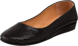 French Sole FS/NY Z7578* Women's Black Snake Zeppa Flat Shoes Size 9 M - Picture 1 of 7