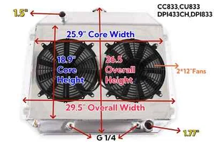 For 1966-1979 Ford F100 150 250 350 Bronco l6 5.0L-7.5L 3Row Radiator Shroud Fan - Picture 1 of 15