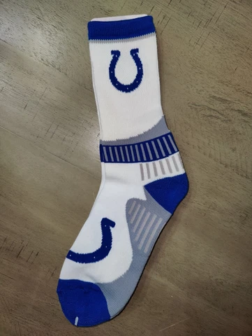 Indianapolis Colts Mens White Fan NFL Team Crew Socks Large Cover