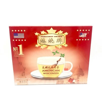 PRESIDENT BRAND American Ginseng Tea, 30 Tea Bags Pure American Ginseng Roots 美国原支 花旗参茶 茶包