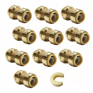 EFIELD 10 PCS 1/2" X 1/2" PUSH FIT COUPLINGS With DISCONNECT TOOL NO LEAD - Picture 1 of 4