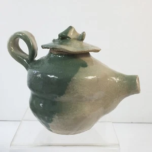 Folk Art Hand Made Kiersten Obenchain Mini Pottery Tea Pot with Lid Studio - Picture 1 of 8