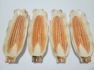 VINTAGE CERAMIC CORN ON THE COB SET OF 4 TRAYS - OUR OWN IMPORT JAPAN - Picture 1 of 3