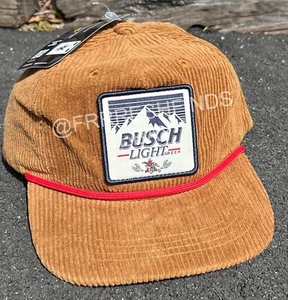 Authentic H3 Headwear Retro Busch Light Patch Snapback Corduroy Rope Hat - Golf - Picture 1 of 13