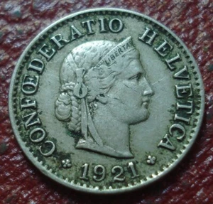 1921-B SWITZERLAND 5 RAPPEN IN VF CONDITION - Picture 1 of 2