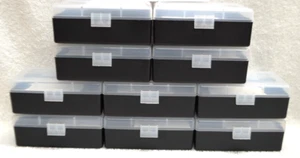 10 x BERRY'S PLASTIC AMMO BOX, CLEAR/BLACK 50 Round 357/38 - FREE S/H - Picture 1 of 1