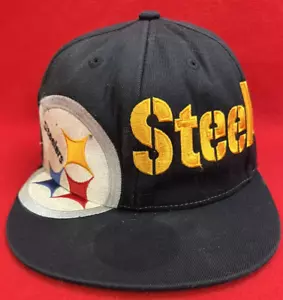 Pittsburgh Steelers Reebok 210 Fitted by Flexfit Spellout Hat Size 6-7/8 - 7-1/4 - Picture 1 of 18