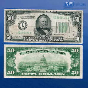 Fr.2102-L 1934 $50 Fifty Dollars Federal Reserve Note San Fran, DGS, VF #50136 - Picture 1 of 1