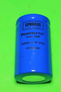 54000μF 15V DC Aluminium Electrolytic OD63 x 106mm Screw Terminal SPRAGUE - Picture 1 of 5