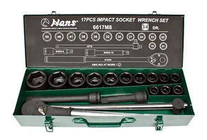 3/4" Kraft-Steckschlüsselsatz 19mm - 50mm mit Umschaltknarre Schlagschraubernuss - Bild 1 von 4