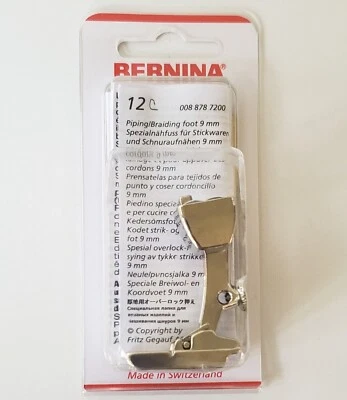 Genuine BERNINA Classic 9mm BRAIDING Sewing Machine FOOT w/ Sensor #12C NEW/Pkg. - Image 1 of 4