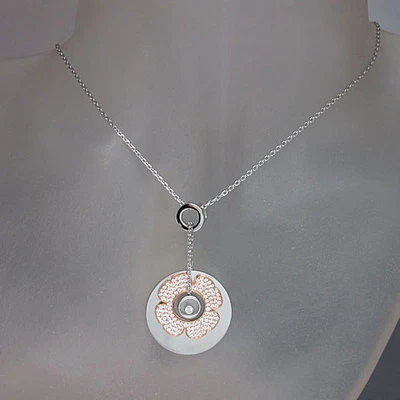 Chopard Happy Diamonds Collier Halskette mit 0,72ct FC Diamant 750/18K Bicolor - Bild 1 von 4