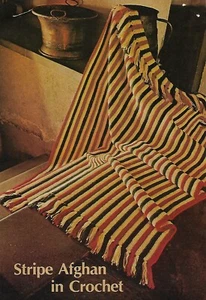 vintage, Stripe Afghan crochet PATTERN INSTRUCTIONS - Picture 1 of 1