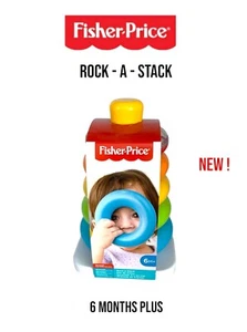 Fisher Price Rock A Stack Colorful Ring Set Plastic Stacker Developmental Toy - Picture 1 of 4